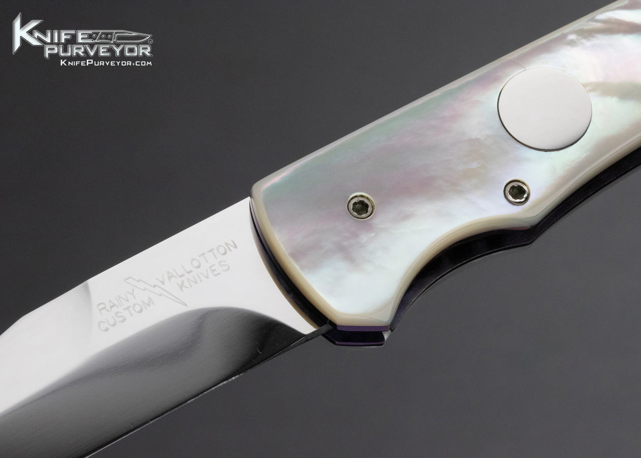 Rainy Vallotton Custom Knife Mother of Pearl Shell Double Action Automatic Linerlock - Image 2