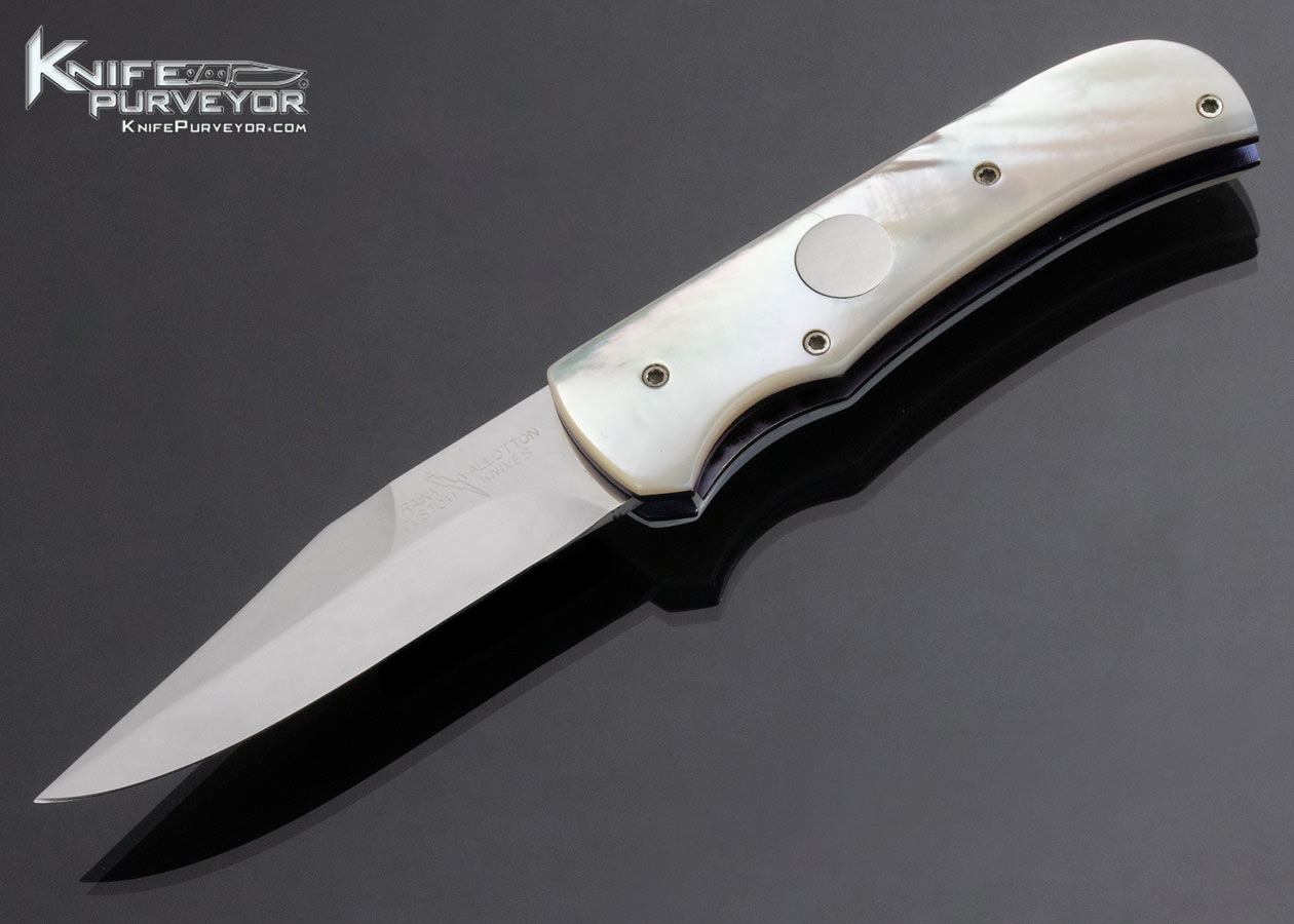 Rainy Vallotton Custom Knife Mother of Pearl Shell Double Action Automatic Linerlock 14934
