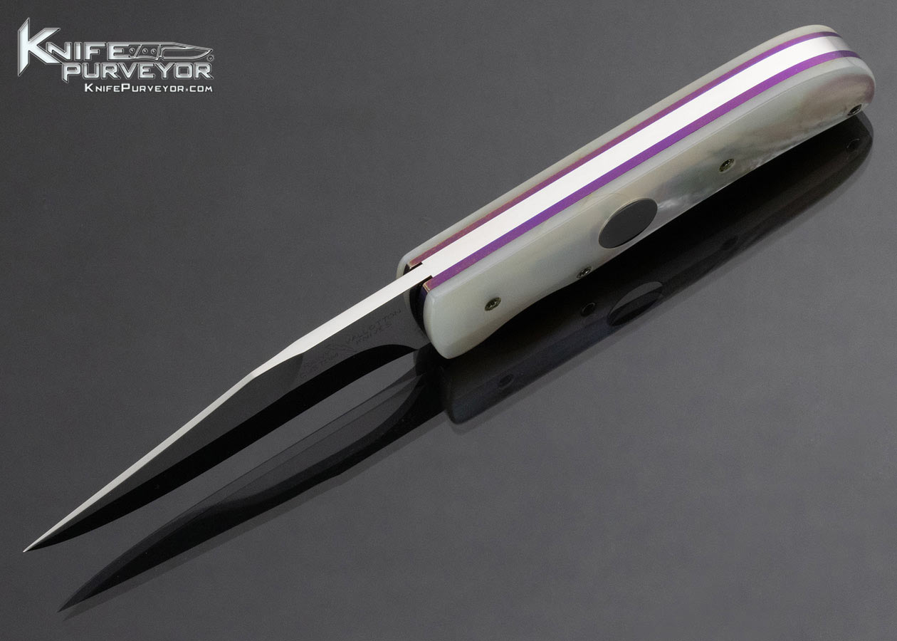 Rainy Vallotton Custom Knife Mother of Pearl Shell Double Action Automatic Linerlock - Image 6