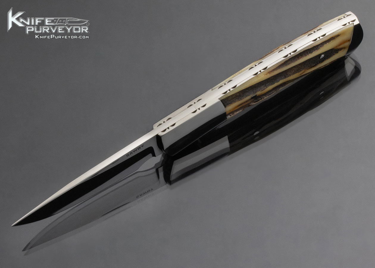 Scott Sawby Custom Knife Stag Selflock - Image 7