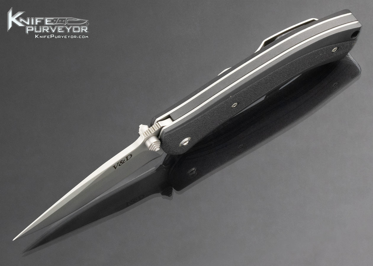V&D Custom Knife Vallotton and Diskin Collaboration Double Action Automatic Scale Release Linerlock - Image 6