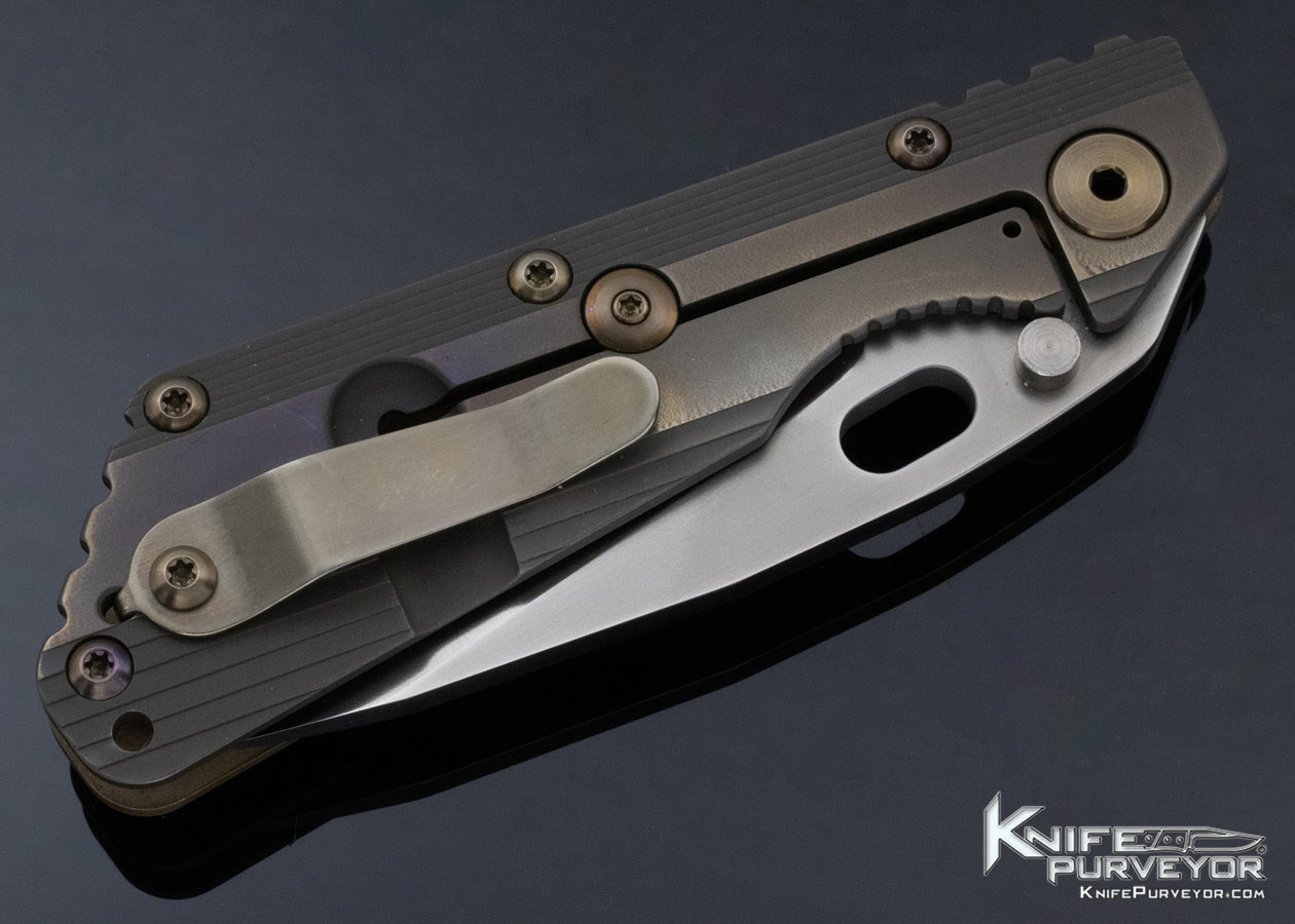Duane Dwyer Custom Knife Brass Framelock DDC with Flag - Image 4