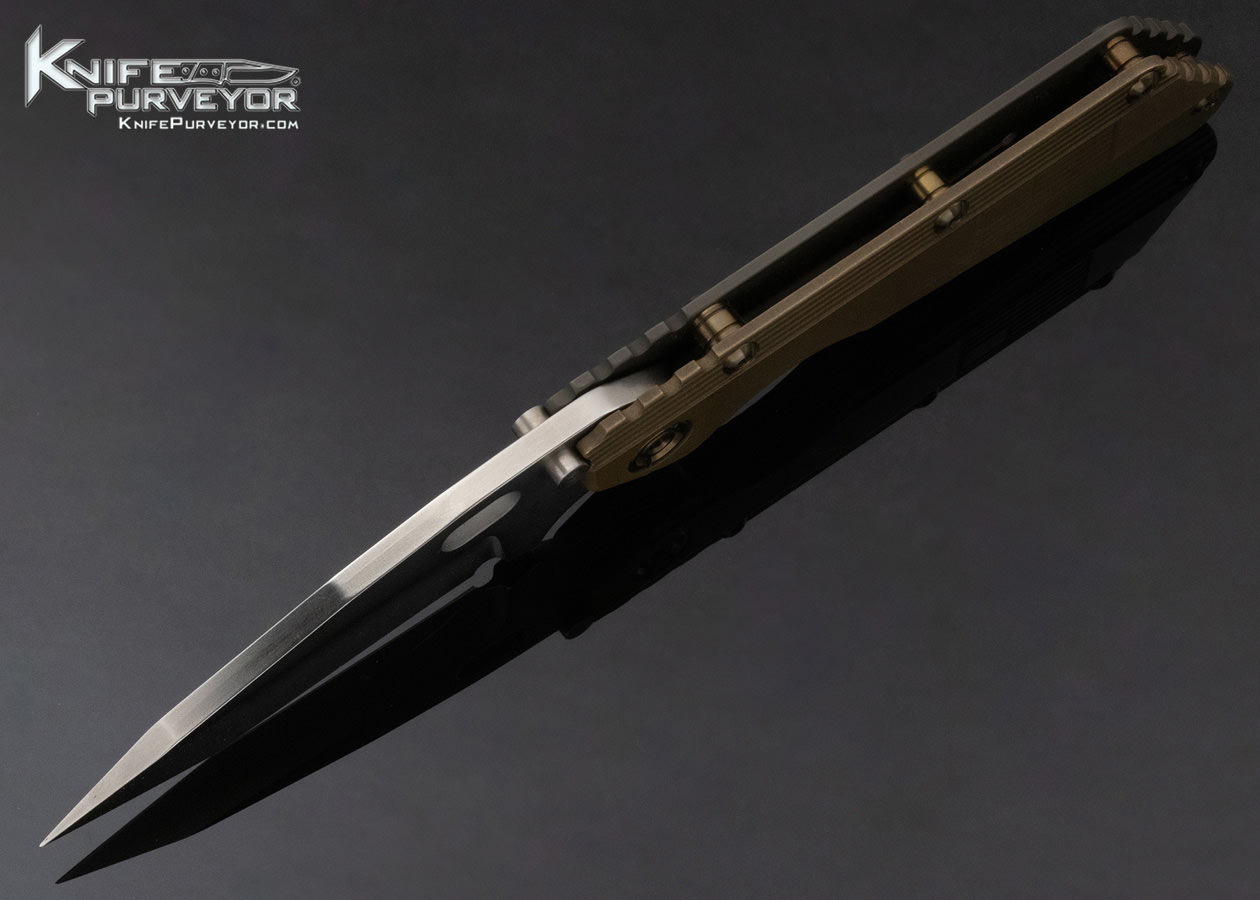 Duane Dwyer Custom Knife Brass Framelock DDC with Flag - Image 6