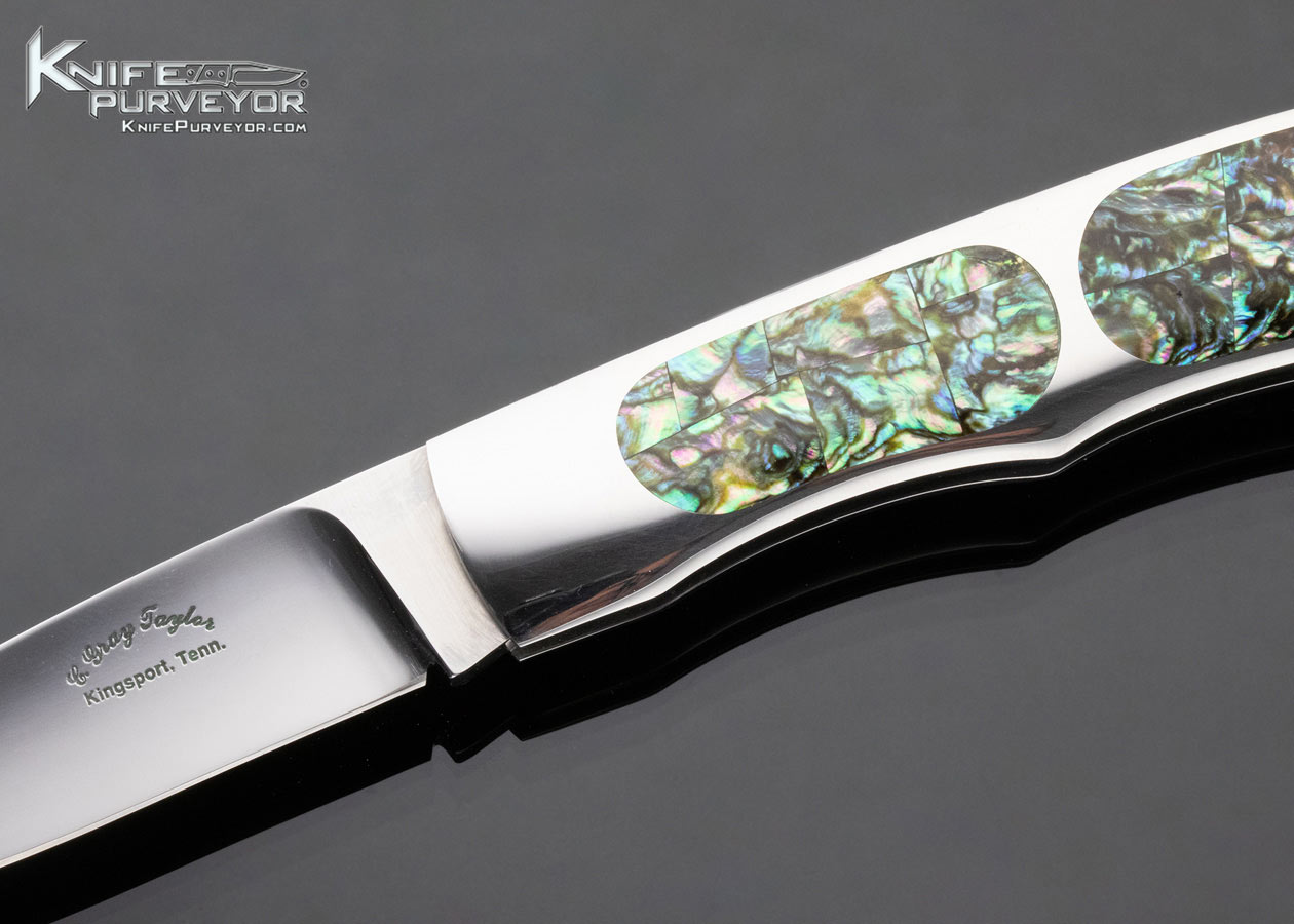 C Gray Taylor Custom Knife Abalone Interframe Lockback - Image 2