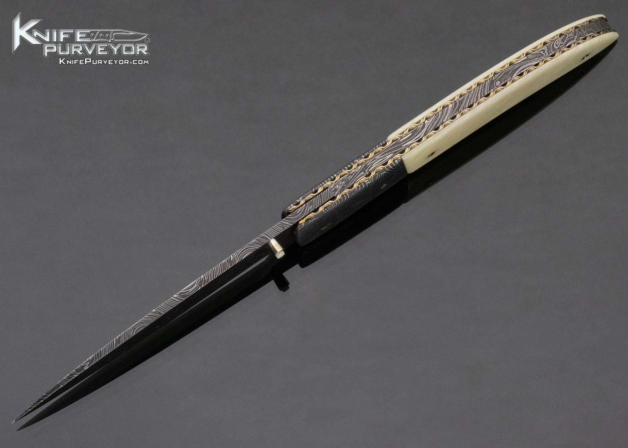 Cliff Parker Custom Knife Narwhale Mosaic Damascus Linerlock - Image 6