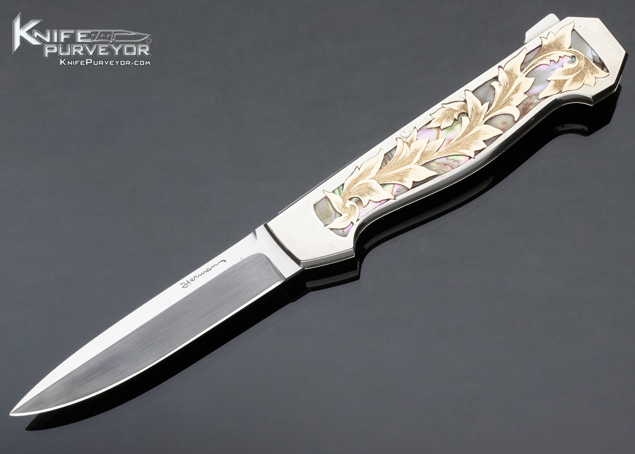 Tim-Herman-Custom-Knife-Leaves-Lockback-Folder-12867-open 12867
