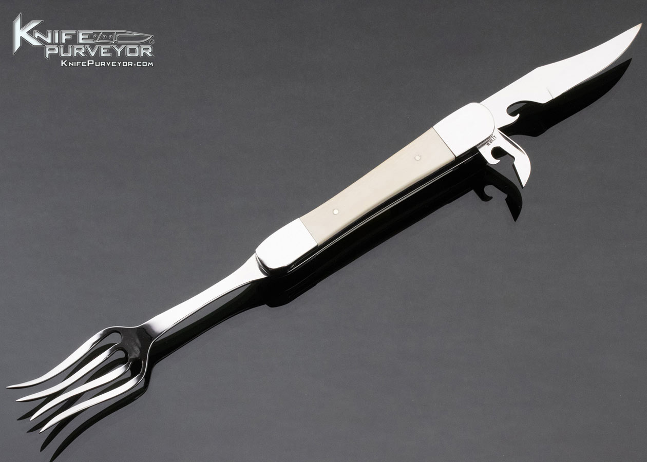Wayne-Hensley-Custom-Knife-Hobo-Fork-and-Knife-with-Can-Opener-12909-open 12909
