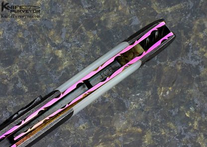 John Richter's Custom Knife: Mother of Pearl Automatic Linerlock with Sole Authorship Damascus - Image 6