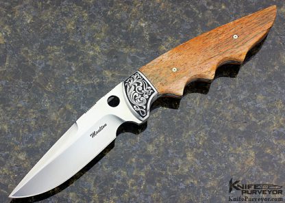 Dusty Moulton Custom Knife Sole Authorship Engraved Giraffe Bone Night Wing