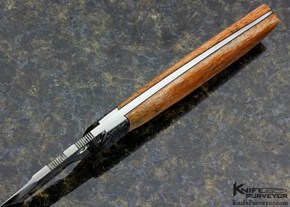 Dusty Moulton Custom Knife Sole Authorship Engraved Giraffe Bone Night Wing - Image 4