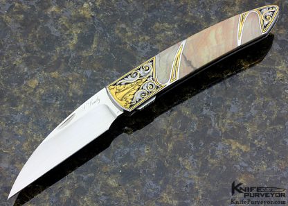 Scott Sawby Custom Knife Jon Robyn Engraved Willow Creek Jasper Skimmer
