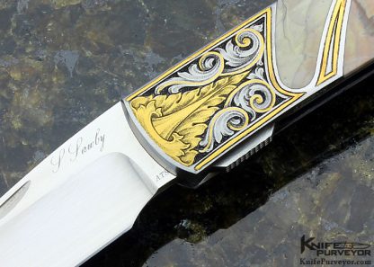Scott Sawby Custom Knife Jon Robyn Engraved Willow Creek Jasper Skimmer - Image 2