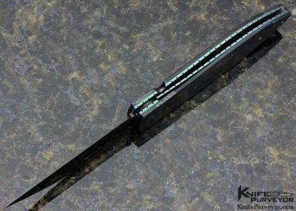 Jerry McClure's Custom Knife Blacklip Pearl with Joel Davis' "Static" Damascus Linerlock - Image 6