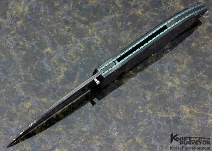 Jerry McClure's Custom Knife Blacklip Pearl with Joel Davis' "Static" Damascus Linerlock - Image 5