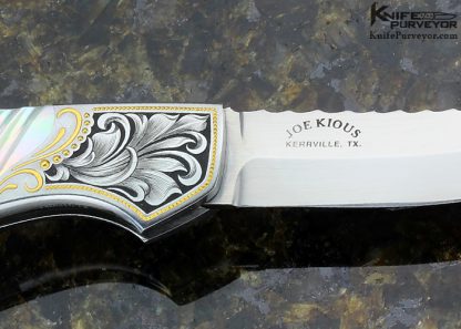 Joe Kious Custom Knife Engraved Fluted Pearl Lockback - Image 3
