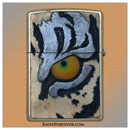 14Kt Gold Zippo Engraved by Jim Blair - Image 3