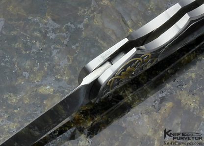 Joe Kious Custom Knives Blacklip Pearl Lockback Engraved by Lisa Tomlin - Image 9