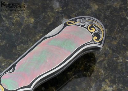 Joe Kious Custom Knives Blacklip Pearl Lockback Engraved by Lisa Tomlin - Image 3