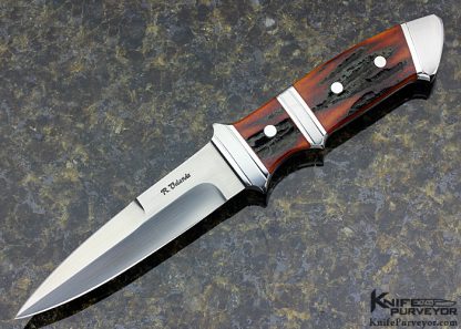 Ricardo Velarde's Custom Knife Amber Stag Integral Subhilt Boot Knife