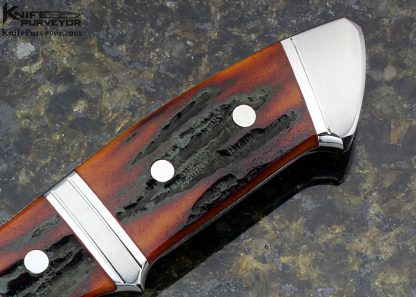 Ricardo Velarde's Custom Knife Amber Stag Integral Subhilt Boot Knife - Image 3