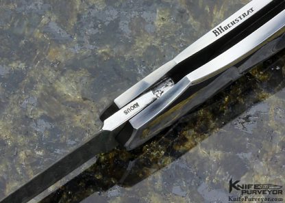 Joe Kious Custom Knives Brian Hochstrat Engraved Blacklip Tahitian Pearl Tulip Model Lockback - Image 8