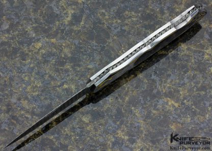 Joe Kious Custom Knives Brian Hochstrat Engraved Blacklip Tahitian Pearl Tulip Model Lockback - Image 7