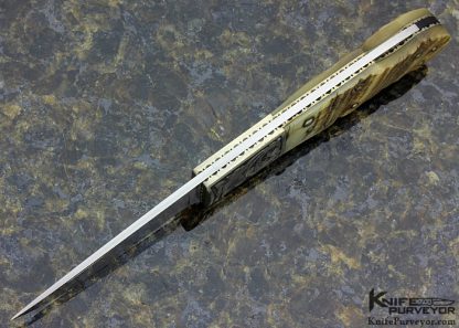 Frank Centofante Custom Knife Simon Lytton Engraved Ramshorn Tampa Florida Stamped Lockback Folder - Image 5