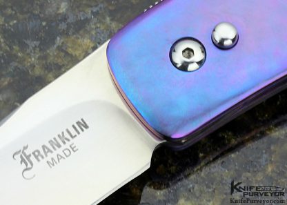 Mike Franklin Custom Knives Anodized Titanium & Mammoth Button Lock - Image 2