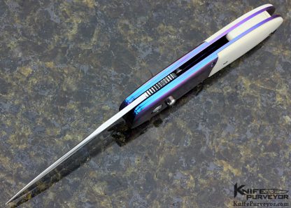 Mike Franklin Custom Knives Anodized Titanium & Mammoth Button Lock - Image 4