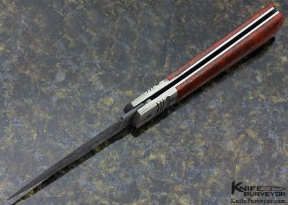 Bill Saindon Custom Knife Damascus & Dinosaur Bone Tail Lock - Image 6