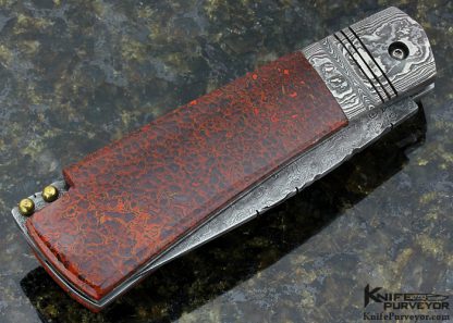 Bill Saindon Custom Knife Damascus & Dinosaur Bone Tail Lock - Image 4