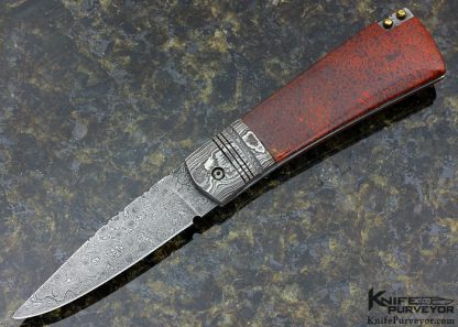 Bill Saindon Custom Knife Damascus & Dinosaur Bone Tail Lock