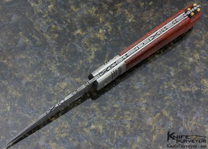 Bill Saindon Custom Knife Damascus & Dinosaur Bone Tail Lock - Image 5