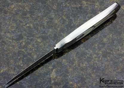 Warren Osborne Custom Knife Green Sea Snail Shell Interframe Lever Lock Engraved by Ray Cover Jr. - Image 9