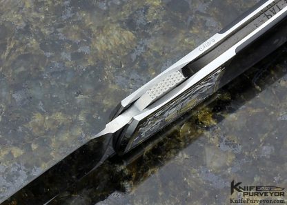 Scott Sawby Custom Knife Blacklip Tahitian Pearl Shell Swift Self Lock Engraved by Marian Sawby - Image 9