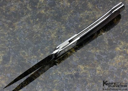 Scott Sawby Custom Knife Blacklip Tahitian Pearl Shell Swift Self Lock Engraved by Marian Sawby - Image 8