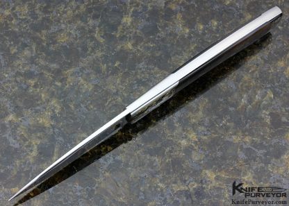 Scott Sawby Custom Knife Blacklip Tahitian Pearl Shell Swift Self Lock Engraved by Marian Sawby - Image 7