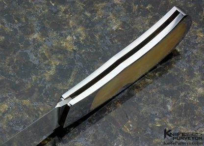Dick Hodgson Custom Knife South Sea Gold Lip Pearl Shell Interframe Lockback - Image 6