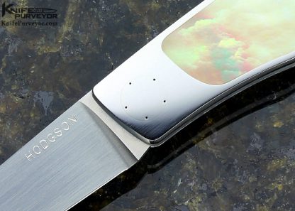 Dick Hodgson Custom Knife South Sea Gold Lip Pearl Shell Interframe Lockback - Image 2