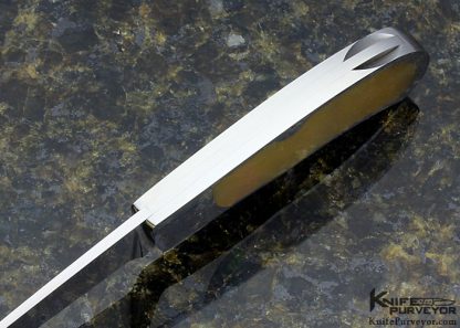 Dick Hodgson Custom Knife South Sea Gold Lip Pearl Shell Interframe Lockback - Image 5