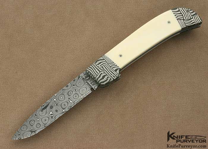 H.K. Parker Custom Knife Damascus Slip Joint Knife Purveyor