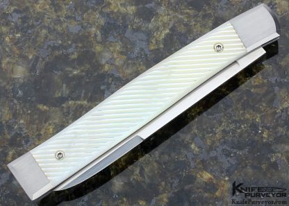 Richard Rogers Custom Knife Fluted Mother of Pearl Shell Serpentine Physician's Knife - Image 3