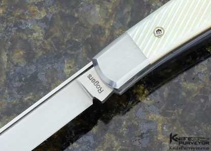 Richard Rogers Custom Knife Fluted Mother of Pearl Shell Serpentine Physician's Knife - Image 2