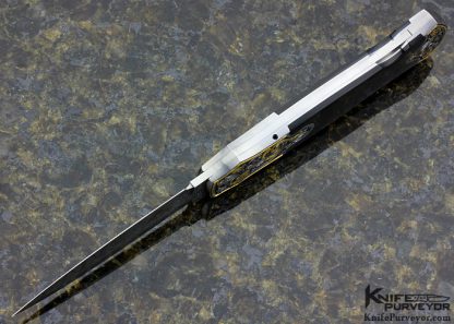 Warren Osborne Custom Knife Jon Robyn Engraved Dagger with Mike Norris Damascus and Black Lip Tahitian Pearl Shell - Image 4