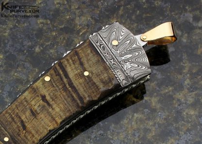 Kaj Embretsen Custom Knife Rams Horn & Sole Authorship Damascus Slip Joint - Image 3