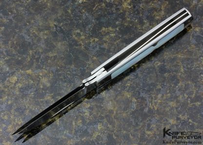 Warren Osborne Custom Knife Mother of Pearl Shell Interframe Double Blade Slip Joint - Image 8