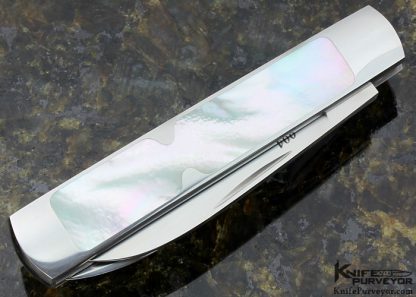 Warren Osborne Custom Knife Mother of Pearl Shell Interframe Double Blade Slip Joint - Image 6