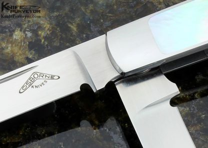 Warren Osborne Custom Knife Mother of Pearl Shell Interframe Double Blade Slip Joint - Image 2