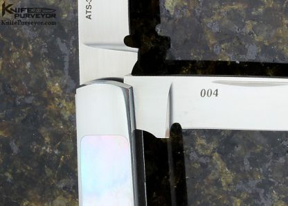 Warren Osborne Custom Knife Mother of Pearl Shell Interframe Double Blade Slip Joint - Image 5