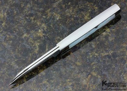 Warren Osborne Custom Knife Mother of Pearl Shell Interframe Double Blade Slip Joint - Image 7